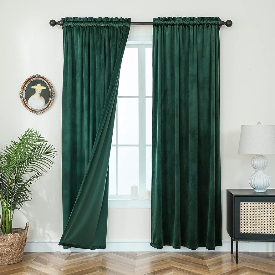 Rideaux occultants de fenêtre en velours, draperies à œillets, 2 panneaux pour chambre à coucher, salon, bureau