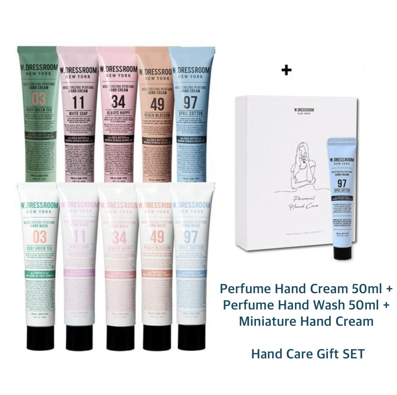 W.Dressroom Perfume Personal Hand Care Gift SET (50 Options) [BTS Favorite Scent!/Hand Cream+Hand Wash+Miniature]