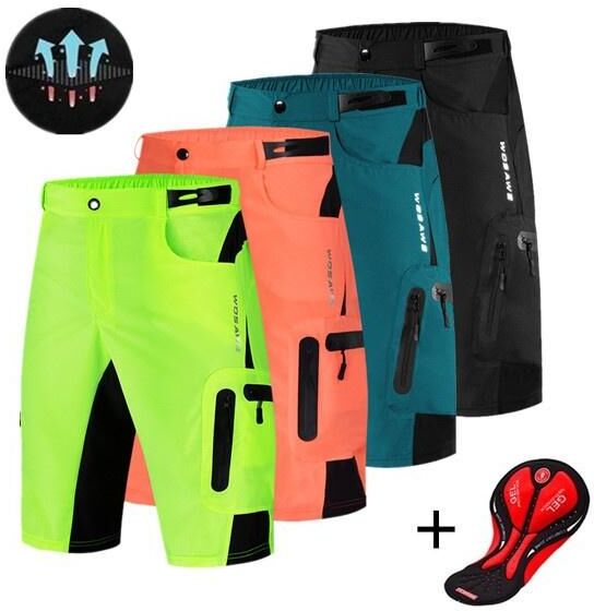 Short de cyclisme Reflective Men MTB Shorts avec Gel Pad Respirant Sports de plein air Mountain Bike Shorts Bicycle Short