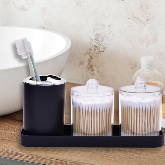 1 Set Bathroom Accessories Reusable Refillable Lotion Bottles Soap Dispenser And Toothbrush Cup