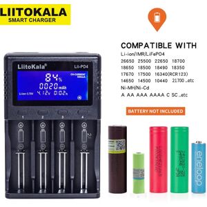 Liitokala Lii-PD4 LCD NiMH Liion batterie 2A chargeur de sortie pour 3.7V 18650 21700 26650 1.2V AA AAA - Publicité