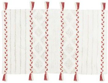 The Linen Yard Diamond Tassel Bath Mat