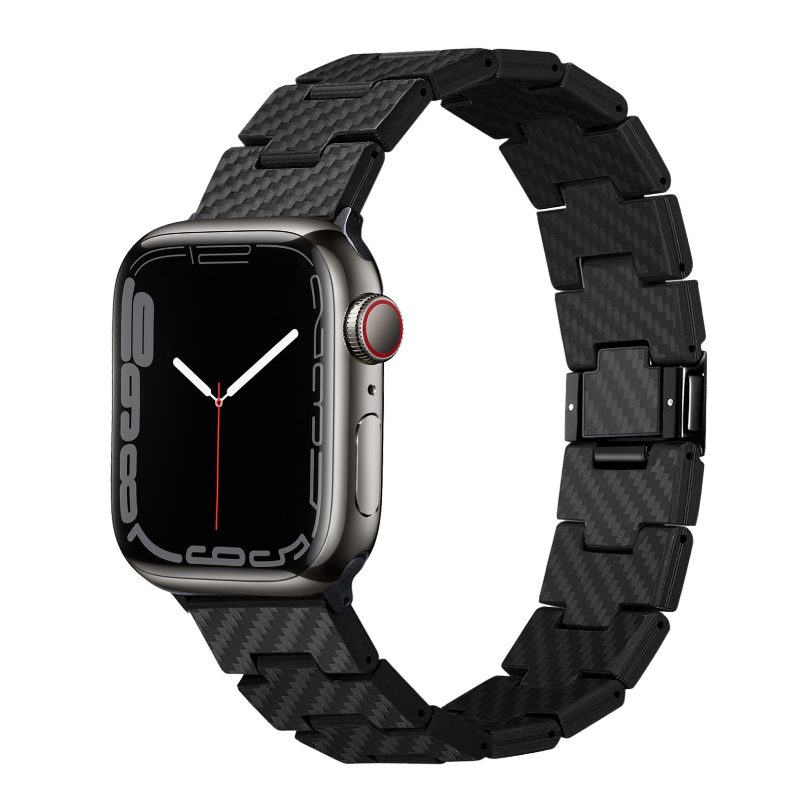 SMAEL Bracelet en fibre de carbone pour Apple Watch Band 44mm 40mm 45mm 41mm 38mm 42mm bracelet en silicone iWatch series 7 6 5 4 3 2 1 bande SE