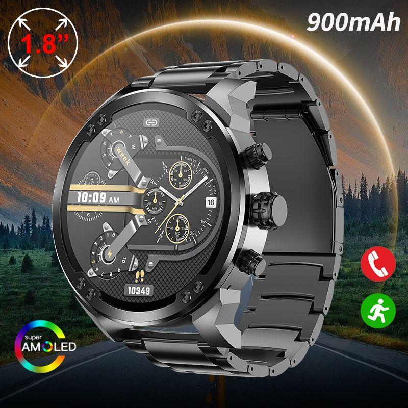 SACOSDING Heart Rate Smart Watch Men 900 mAh Battery Healthy Blood Pressure Sleep Monitor Smart Watch 2024 For Android IOS