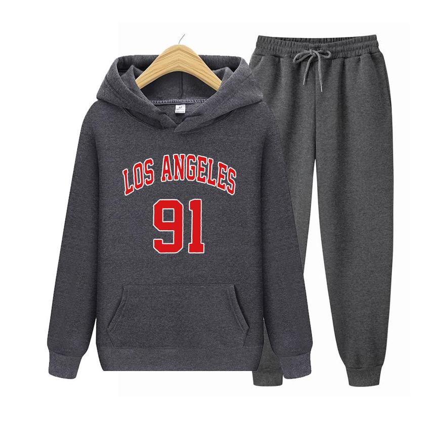 Men s Sports Suit Los Angeles 91 Usa City Letter Streetwear Mens Street Clothing Hoodies Oversize Crewneck Pullover Hoody