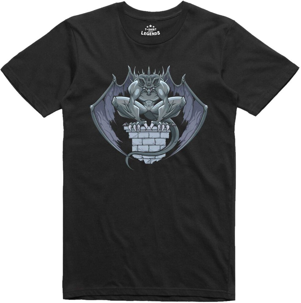 Halloween Camiseta Hombre Gargola Gotico Monster Juego de Rol Corte Normal T-shirt unisexe