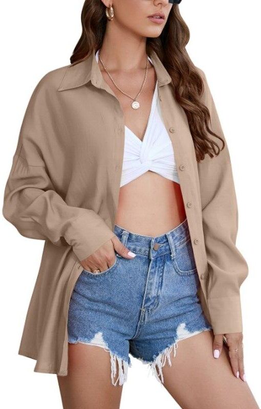 Fashion Womens Clothing 2023  Spring And Autumn New Sun Protection Shirt Tops Solid Color Casual Loose Blouse Blusas 26628