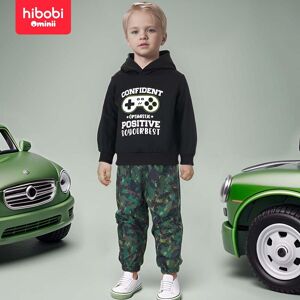 Hibobi printemps 2 pièces bébé garçon noir sweat à capuche imprimé et Camouflage imprimé pantalon costume adapté pour 1-3 ans - Publicité