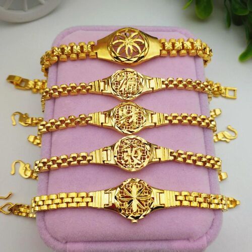 100% or pur 24k Bracelet bijoux montre pièce de pâte