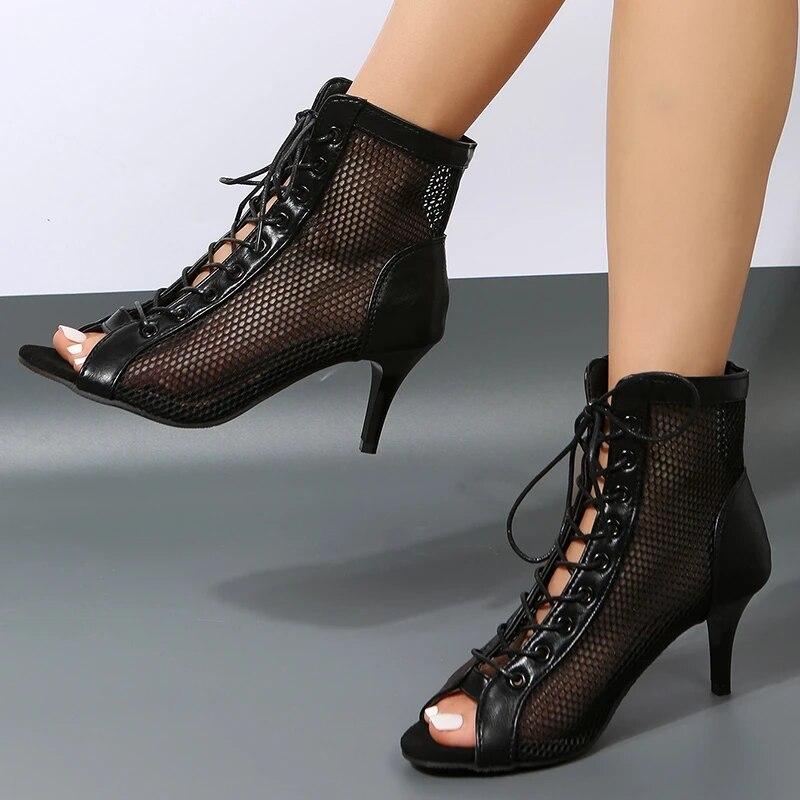 Women s Sandals Shoes Summer Spring Strip Pole Dance Fish Toe Elegant Woman Heels Ankle Boots Stiletto Luxury Mesh Sexy