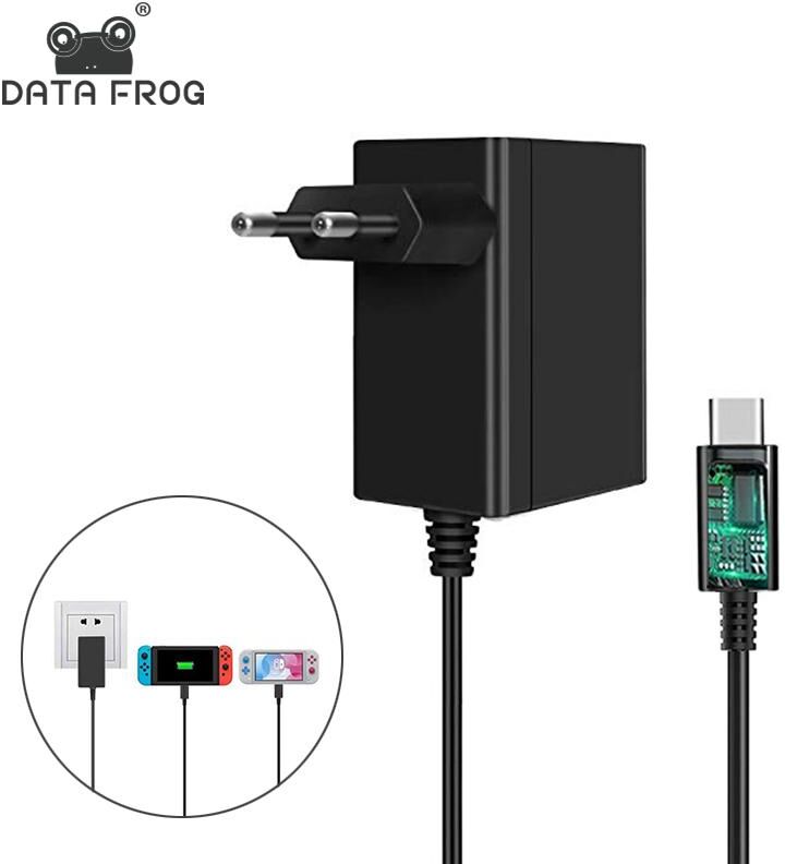 DATA FROG – chargeur adaptateur secteur de voyage EU/US, pour nintendo Switch, alimentation OLED de Type C