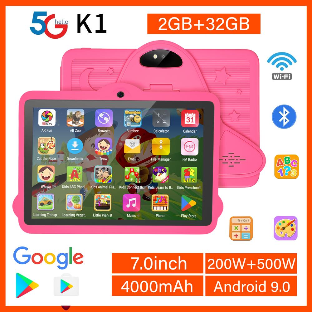BDF 5G WiFi K1 tablette 7 pouces enfants tablette PC Android 9.0 tablettes Pc 32GB belle conception apprentissage divertissement cadeau enfants
