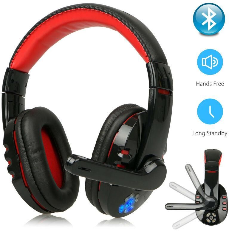 Casque de jeu sans fil Bluetooth pour Xbox PC PS4 avec contrôle du volume LED micro