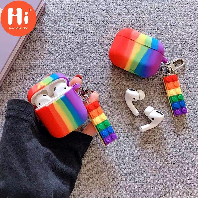 Étui Airpods Pro en Silicone, couleurs arc-en-ciel, mignon, housse de protection pour écouteurs Apple Airpods 1 2, accessoires de casque