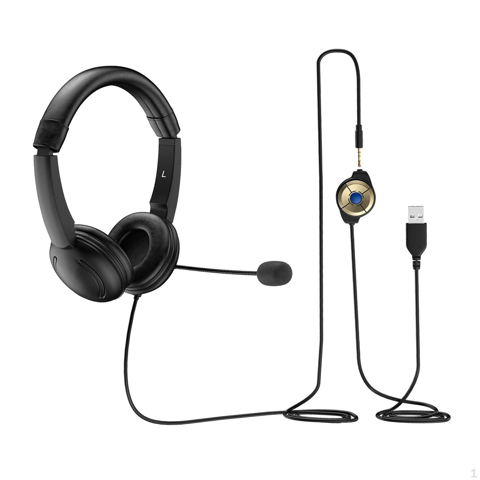 USB Headset Computer Plug and Play,Comfort,Wired Call Center Laptop