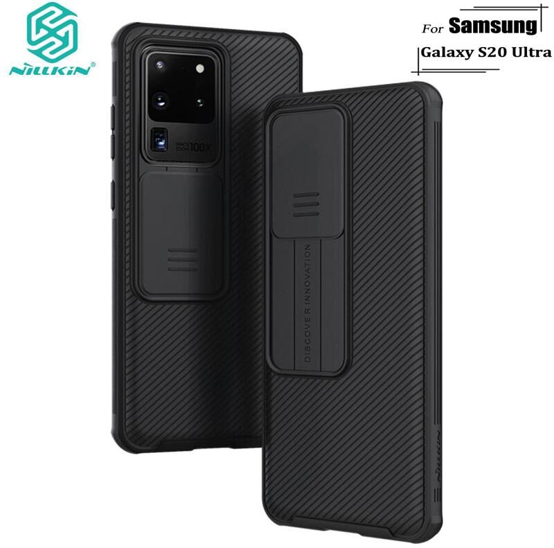 Nillkin Luxury Hard PC Phone Case pour Samsung Galaxy S20 Ultra CamShield Pro avec protection de la confidentialité de la glissière de la caméra