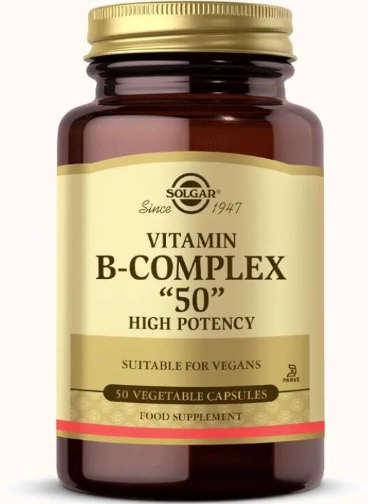 Solgar Vitamin B Complex 50 Herbal 50 Capsules Food Supplement