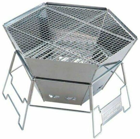 Captain Stag M-6500 Hexagon Acier Inoxydable Grill Camping Outdoor Gear NOUVEAU Japon