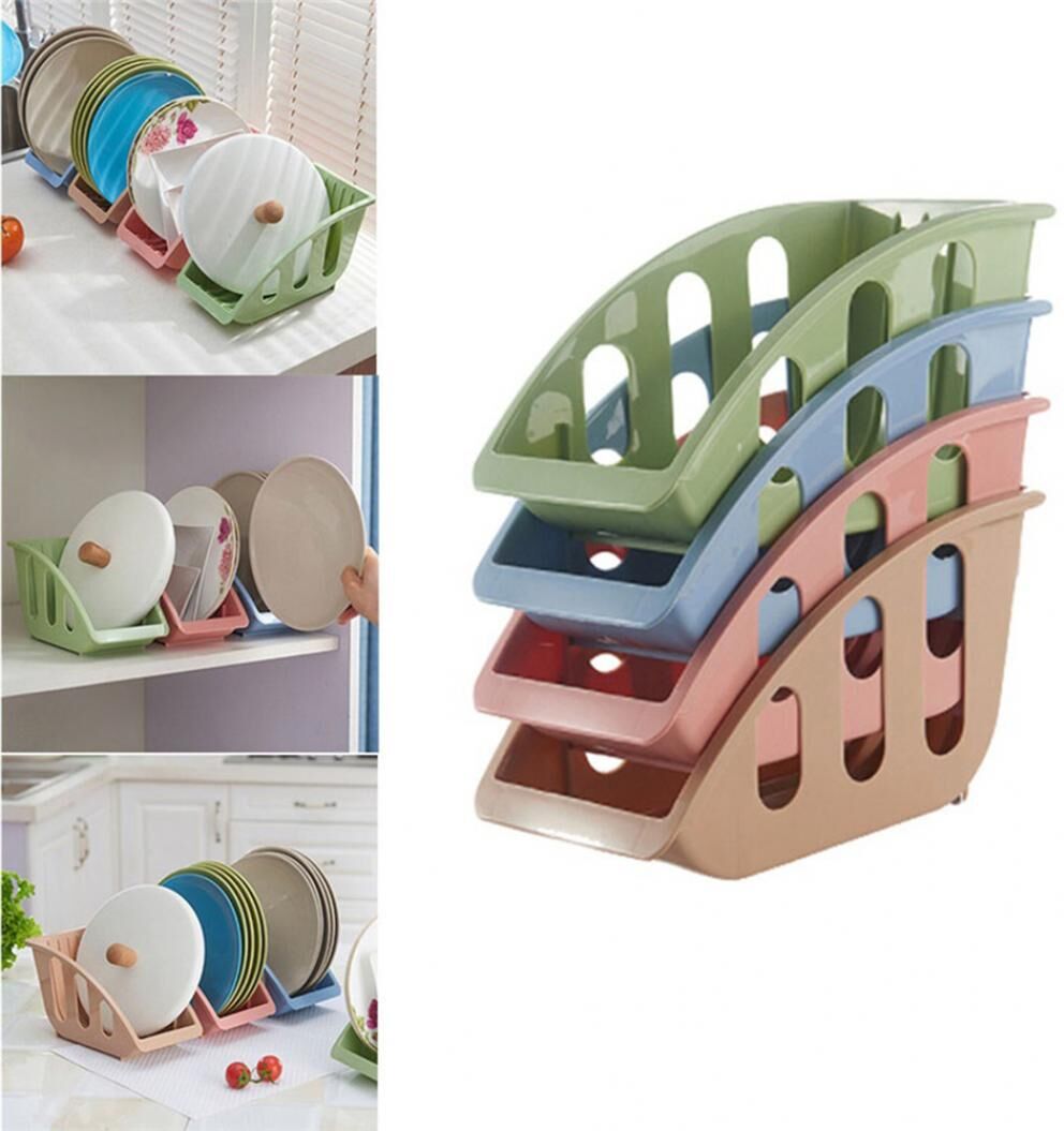 Card Slot Bowl Dish Storage Basket Rack Drain Holder Shelf Home Kitchen Tools