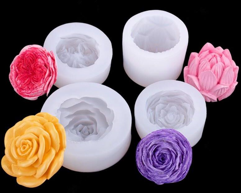 DIY Handmade Soap Mould Silicone 3D Flower Mould Cake Mould Multi Purpose Aromatherapy Candle Mould Kitchen Supplies