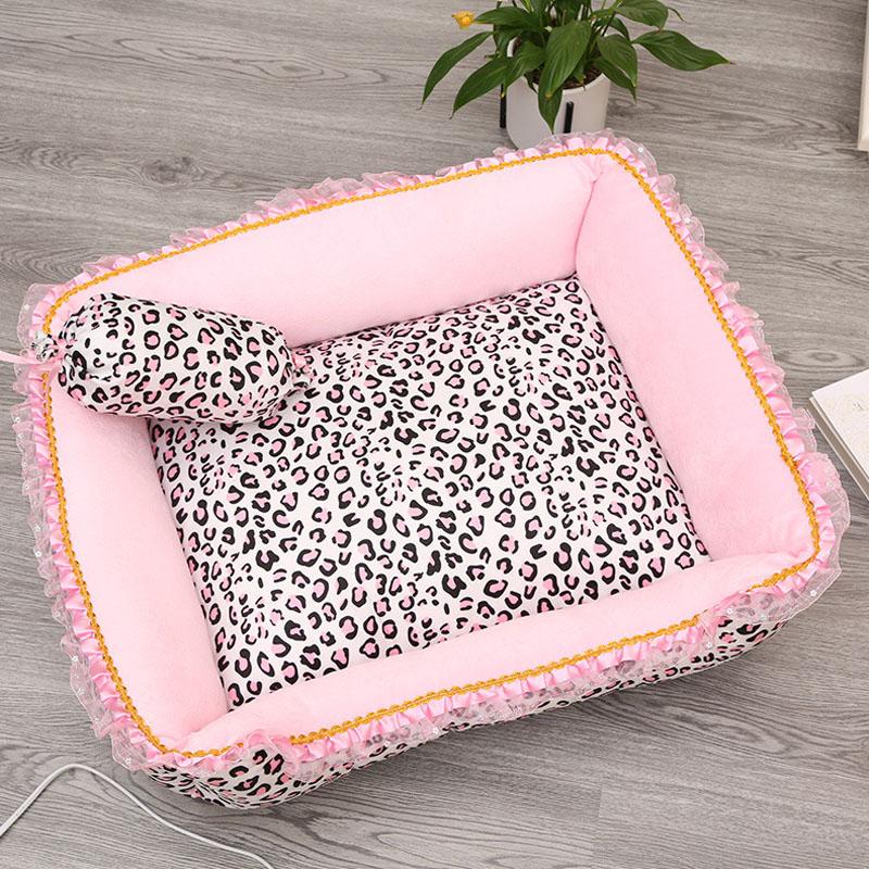 Princess Dog Cat Bed Pink Leopard Pet House Sleeping Bag Dog Bed with Pillow Puppy Cushion Kennel Sofa