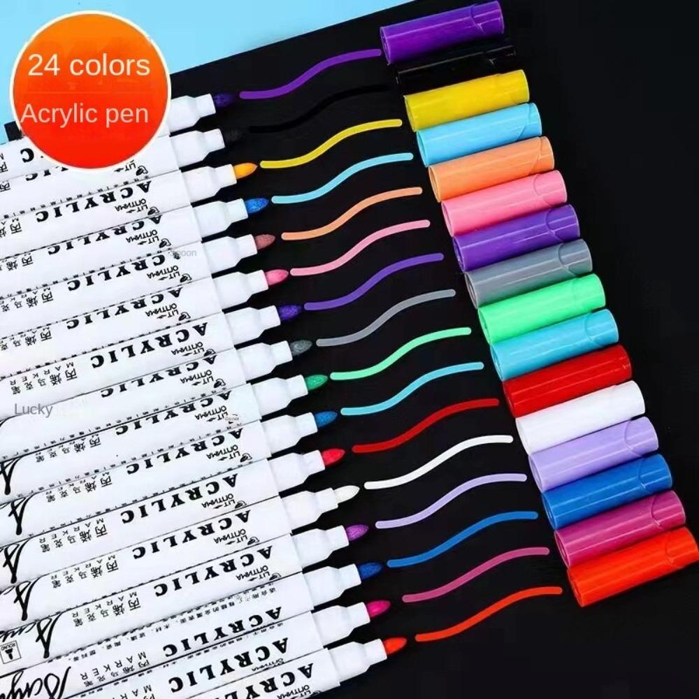 Fournitures de bureau scolaire acrylique 12/24 pièces bricolage surligneur marqueurs stylo marqueur de peinture stylo Fluorescent