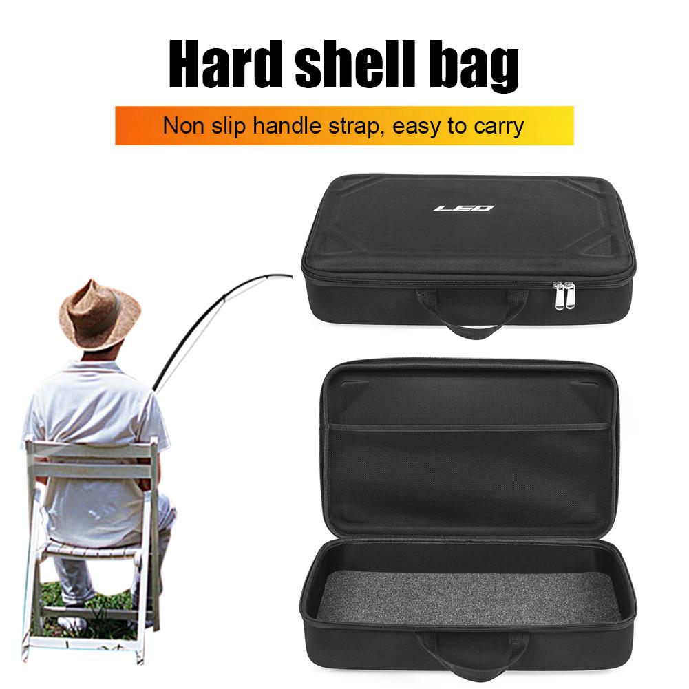 LEO Outdoor Fishing Lure Organizer Multifonctionnel Fish Hook Container EVA Hard Shell 600D Nylon Portable Fishing Accessory Bags
