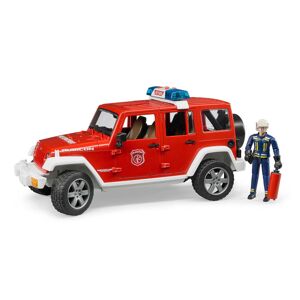 BRUDER   Machine de pompier   Pompier Jeep Wrangler Unlimited Rubicon avec figurine pompier   1:16 - Publicité