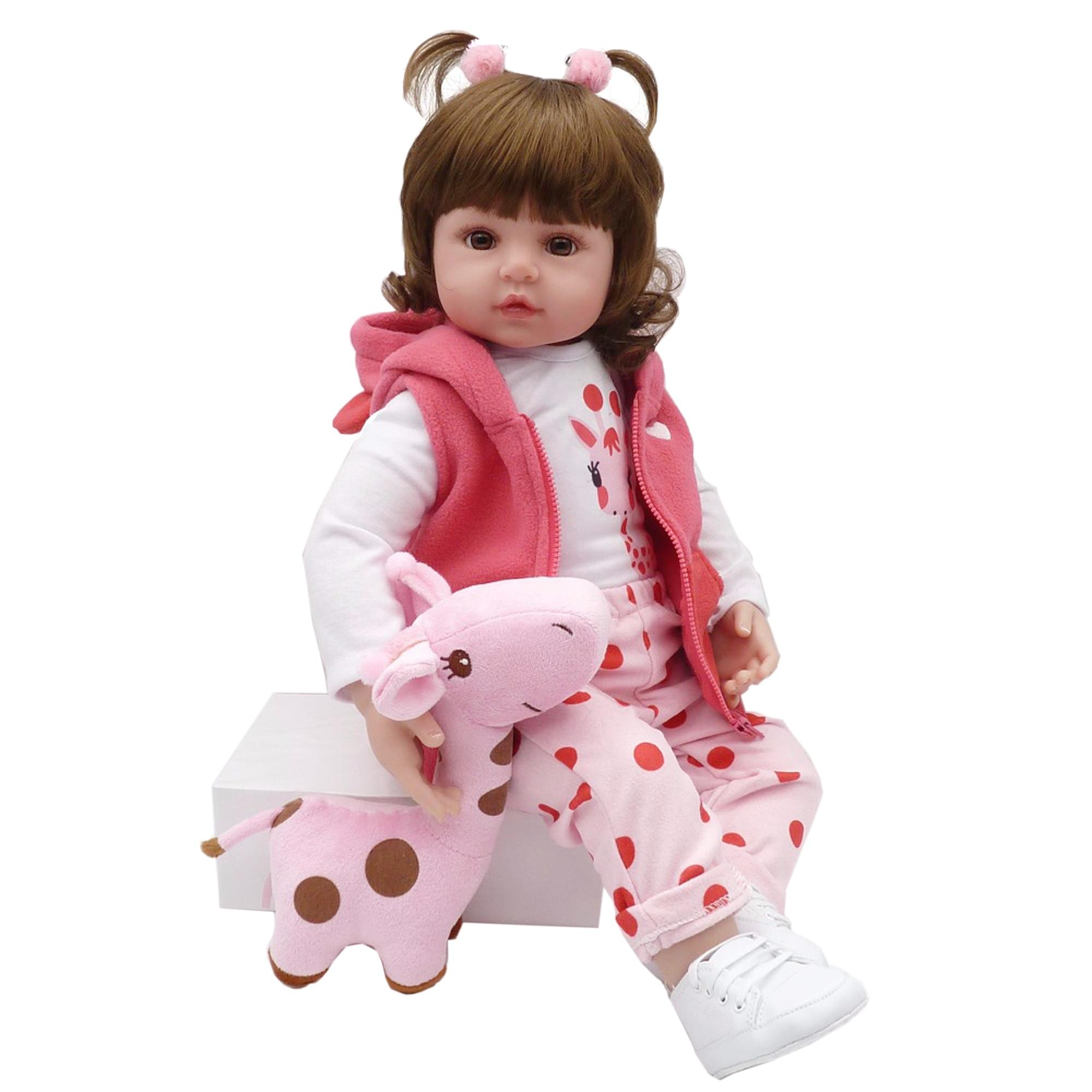 BZDOLL 60cm Soft Silicone Reborn Baby Doll Jouets Comme Real Bebe Princesse Toddler Anniversaire Cadeau Mode Anniversaire Cadeau Filles Bonecas