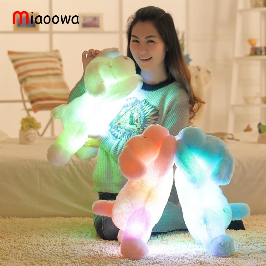 Colorful Glowing Dogs Luminous Plush Children Toys for Girl Baby Kids Toy Dogs Lovely Christmas Gift Doll