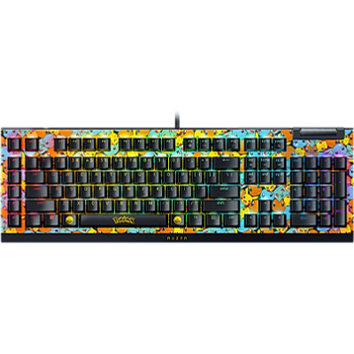 Razer BlackWidow V4 X - Green Switch - US - Pokémon Edition - Publicité Razer BlackWidow V4 X - Green Switch - US - Pokémon Edition - Publicité