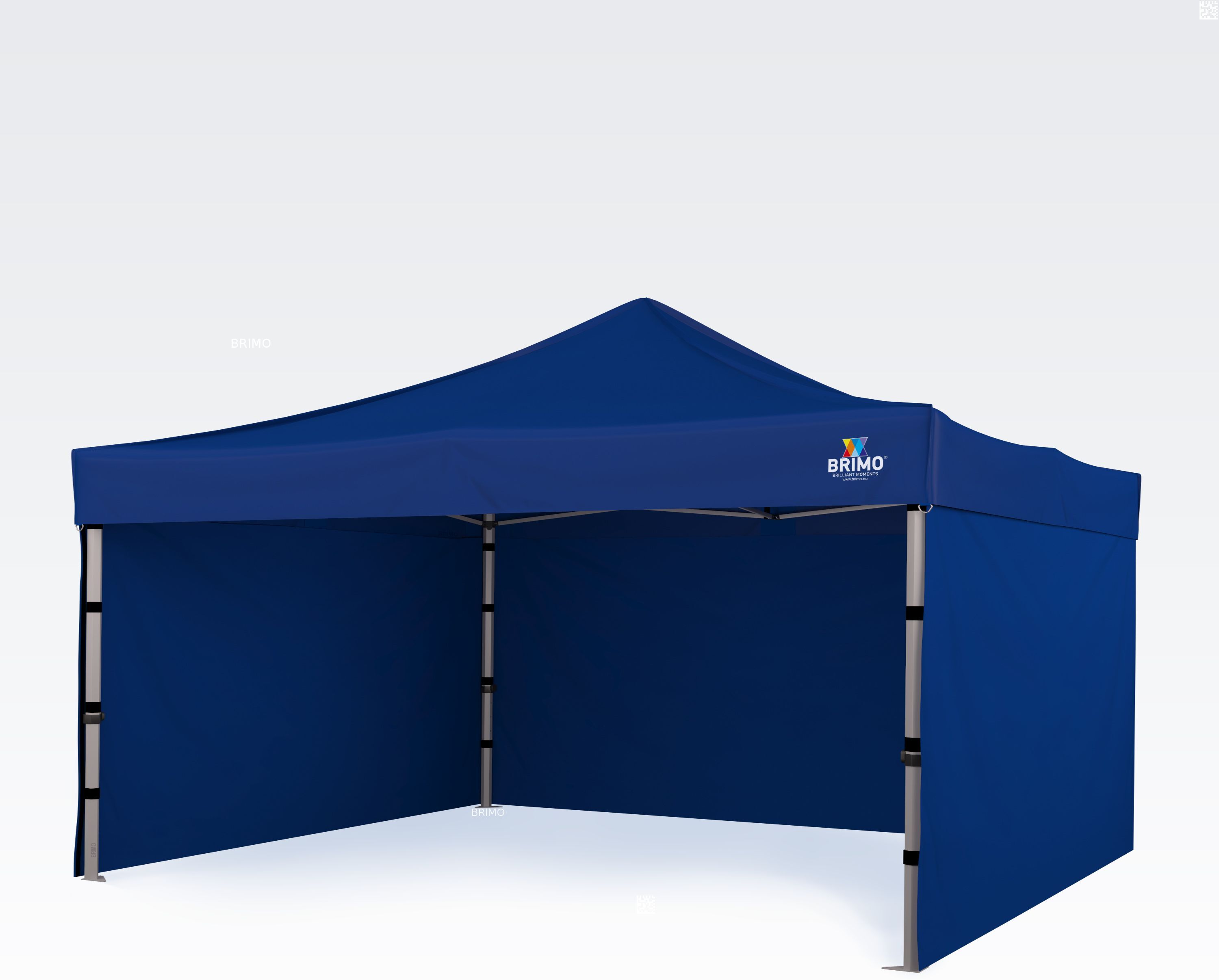 BRIMO Tente Promo 4x4m Gratuit : 3pc parois pleines, 8 sardines de tente et housse de protection + Garantie de 5 ans! bleu