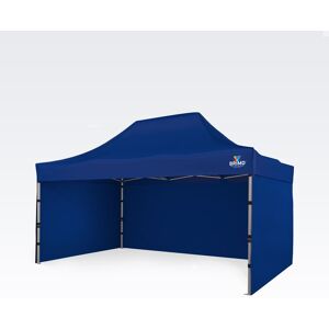 BRIMO Tonnelle pliant 3x4,5m Gratuit : 3pc parois pleines, 8 sardines de tente et housse de protection + Garantie de 5 ans! bleu