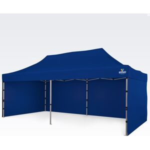 BRIMO Tonnelle pliant 3x6m Gratuit : 3pc parois pleines, 12 sardines de tente et housse de protection + Garantie de 5 ans! bleu