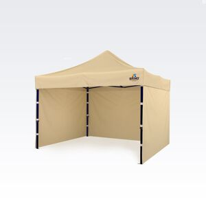 BRIMO Tonnelle 3x3m Gratuit : 3pc parois pleines, 8 sardines de tente et housse de protection + Garantie de 5 ans! beige