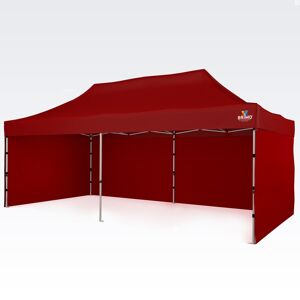 BRIMO Tente de marché 3x6m Gratuit : 3pc parois pleines, 12 sardines de tente et housse de protection + Garantie de 5 ans! rouge
