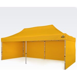 BRIMO Tonnelle pliant 3x6m Gratuit : 3pc parois pleines, 12 sardines de tente et housse de protection + Garantie de 5 ans! jaune