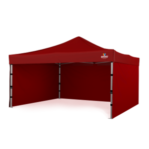 BRIMO Tente Promo 4x4m Gratuit : 3pc parois pleines, 8 sardines de tente et housse de protection + Garantie de 5 ans! rouge