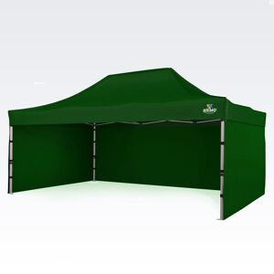 BRIMO Tente publicitaire 4x6m Gratuit : 3pc parois pleines, 8 sardines de tente et housse de protection + Garantie de 5 ans! vert