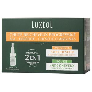 Cure chute de cheveux progressive 2en1 Luxéol 14x6ml - Publicité