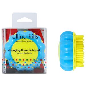 Rolling hills Brosse à cheveux démêlante Detangler fleur bleue jaune Rolling Hills