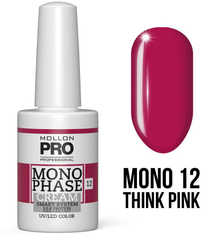 Vernis Monophase n°12 Think Pink 5-en-1 n°10 uv/led Mollon Pro 10ML