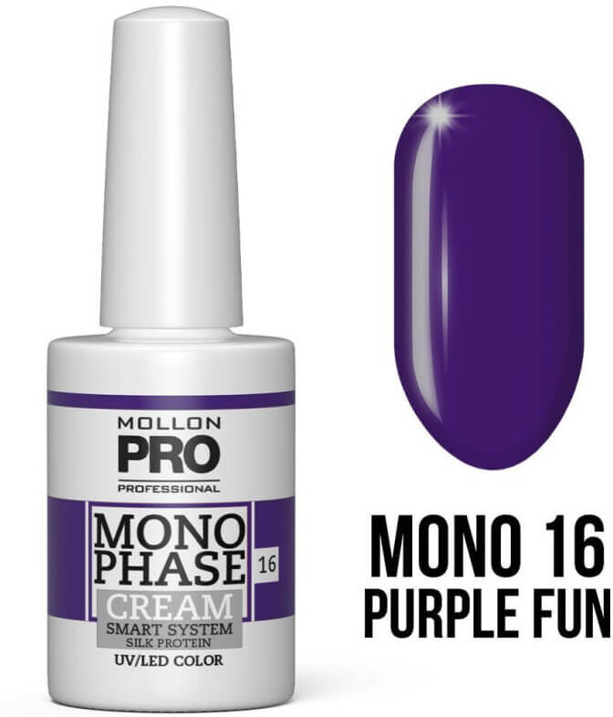 Vernis Monophase n°16 Purple Fun 5-en-1 n°10 uv/led Mollon Pro 10ML