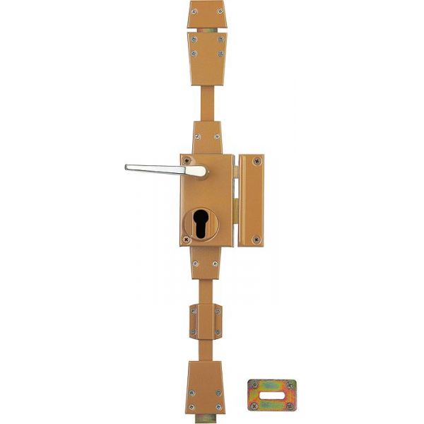 Thirard Serrure multipoint en applique marron gauche à fouillot - Clé I - Axe à 45 mm - Verti CP- Thirard