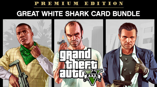 Rockstar Games GRAND THEFT AUTO V: PREMIUM EDITION &amp; Great White Shark Card Bundle