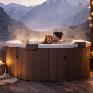 Spa 6 places semi rigide ROVA mSpa – spa extérieur jardin – bulles massantes – 180x180 cm - Publicité Spa 6 places semi rigide ROVA mSpa – spa extérieur jardin – bulles massantes – 180x180 cm - Publicité