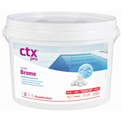 Brome CTX 130 piscines & spas - galet/pastilles 20g. - 5kg - Publicité Brome CTX 130 piscines & spas - galet/pastilles 20g. - 5kg - Publicité