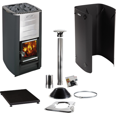 Pack complet Poêle à bois Harvia M3 pour sauna - Publicité Pack complet Poêle à bois Harvia M3 pour sauna - Publicité