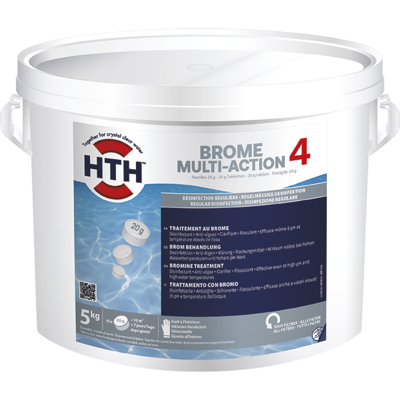hth - BROME 4 Actions - Tablettes 20 g - Désinfectant - Produits piscine - Publicité hth - BROME 4 Actions - Tablettes 20 g - Désinfectant - Produits piscine - Publicité