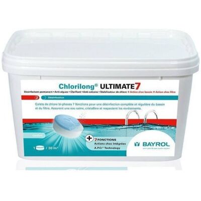 Bayrol Chlorilong Ultimate 7 - 2-en-1 Chlore Lent et Rapide 4,8kg - Publicité Bayrol Chlorilong Ultimate 7 - 2-en-1 Chlore Lent et Rapide 4,8kg - Publicité
